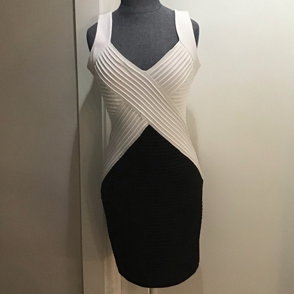 Calvin Klein Black & White Bandage Dress